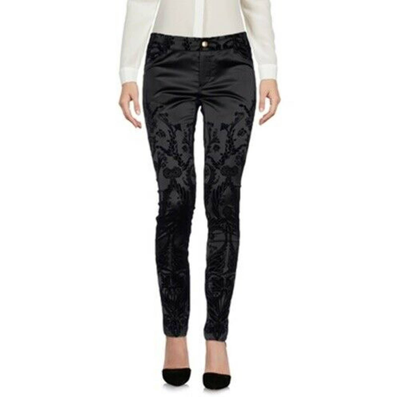 JUST CAVALLI Black Satin Legging Jegging