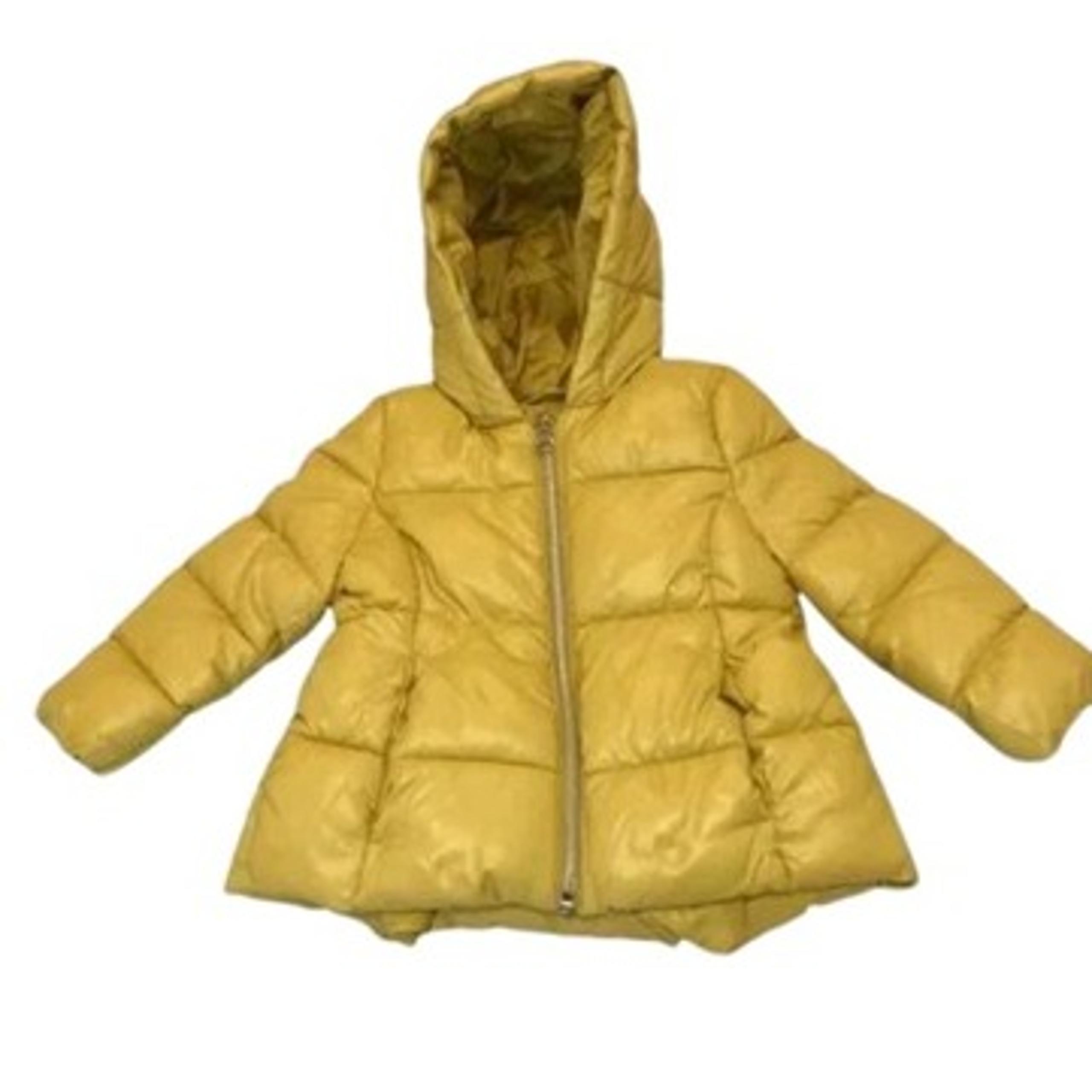 United Colors of Benetton Kids Baby Girl Yellow/Gold Hooded Puffer Jacket 1YR