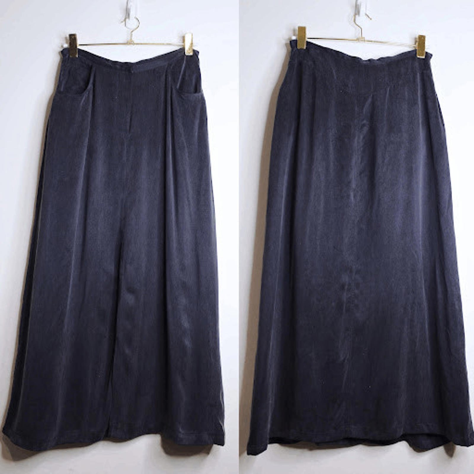 NWT VTG Charcoal High Waist Romantic Maxi Skirt - Large
