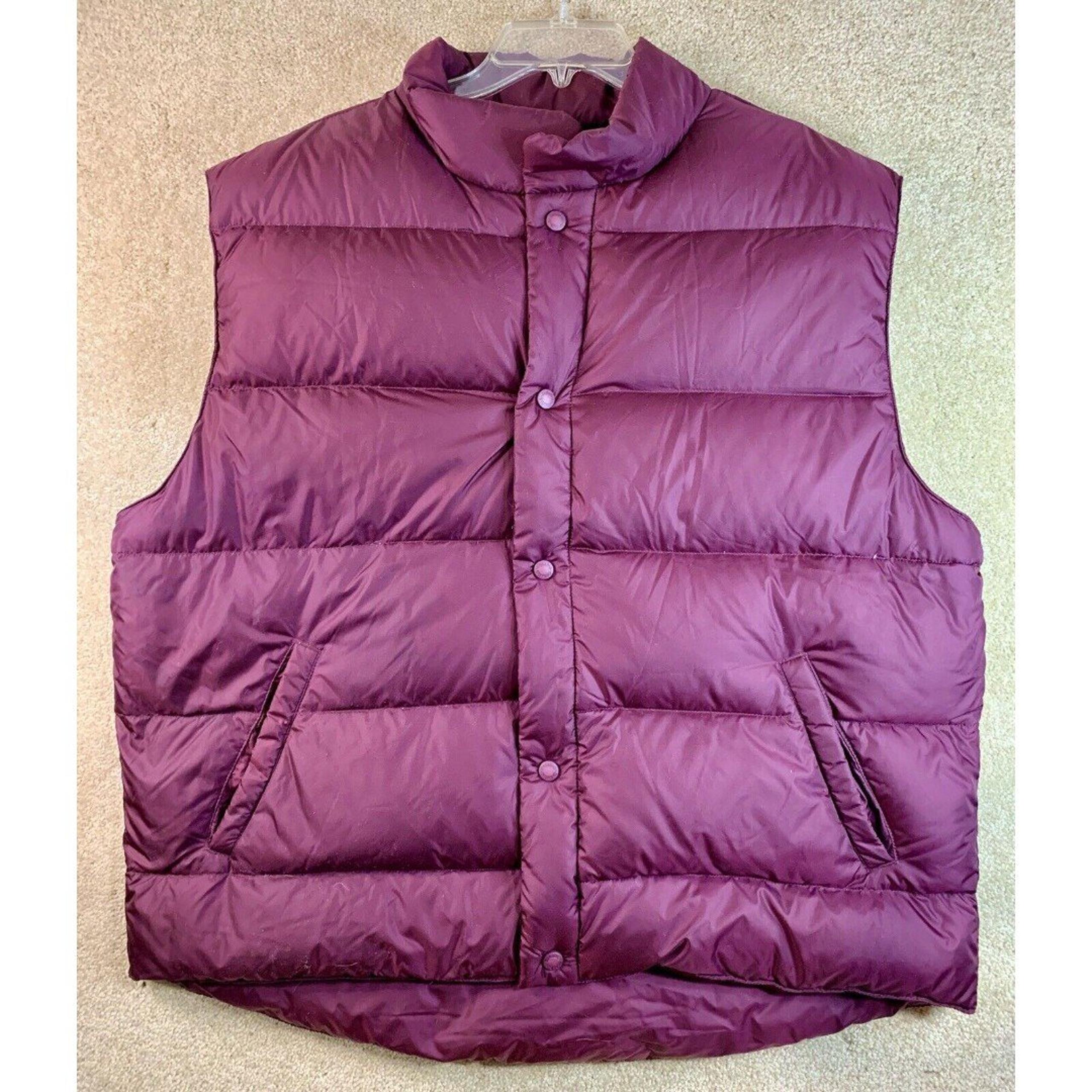 Cabela’s Puffer Vest Mens XL Maroon Premier Northern Goose Down Filled New