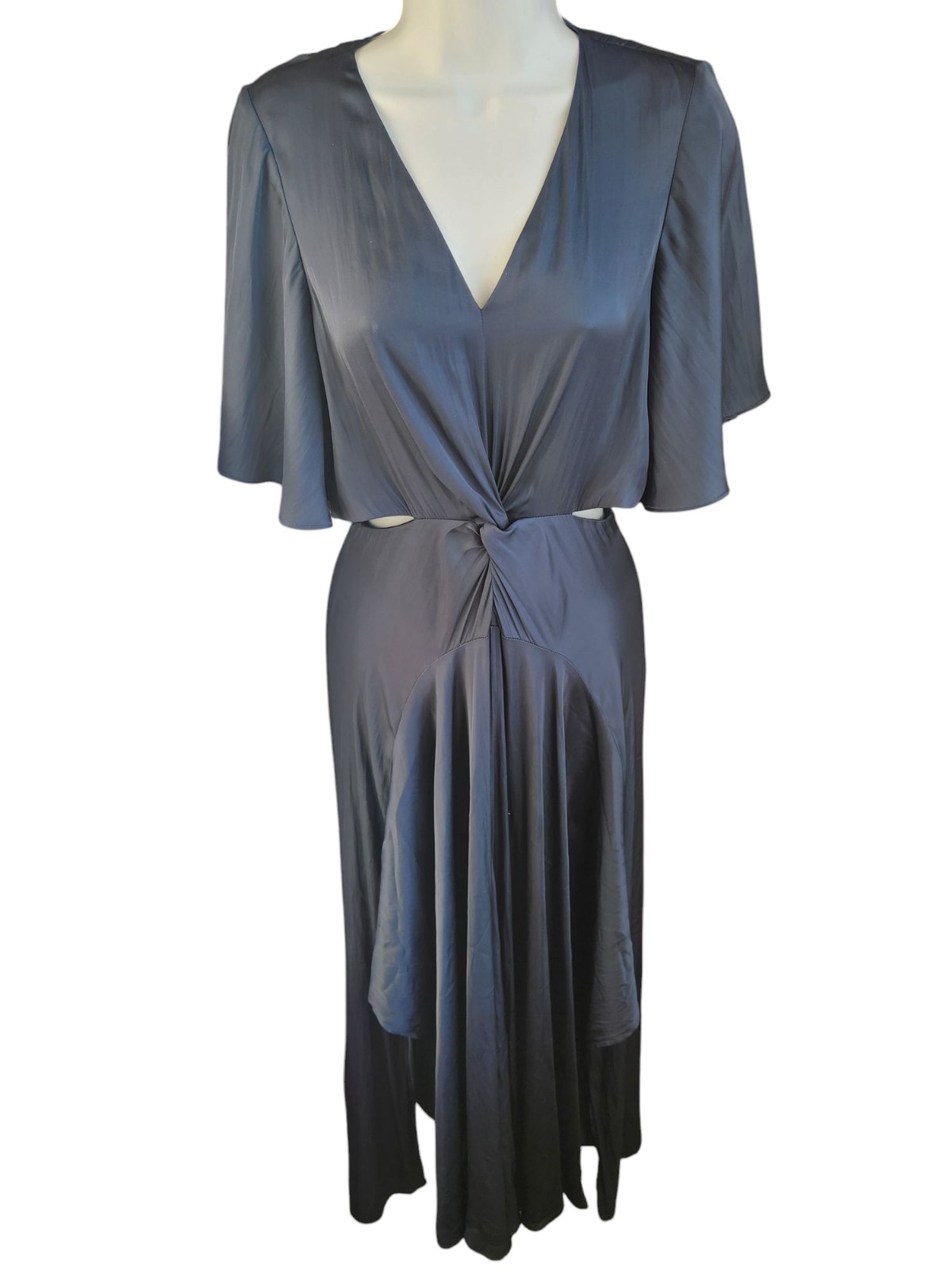 Maje Navy Blue Flowing Satin Scarf Size XS (34)
