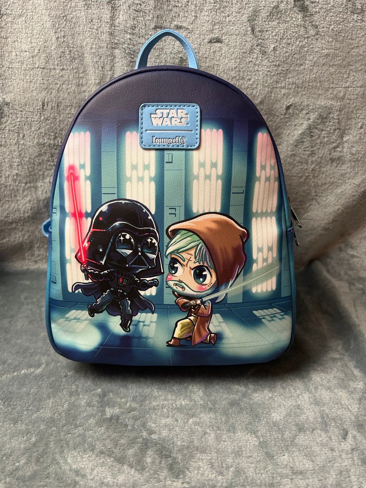 Loungefly Star Wars Darth Vader vs Obi-Wan Chibi Characters Mini Backpack
