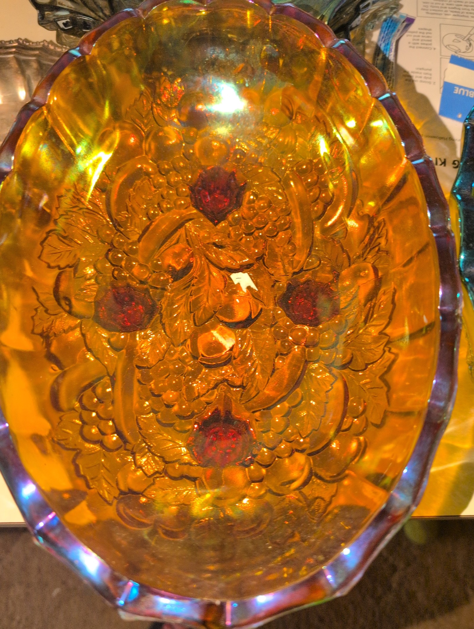 Antique bowl fruit pattern