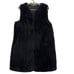 Talbots Women's Black Super Soft Open Front Faux Fur Long Vest Size X Small