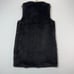 Talbots Women's Black Super Soft Open Front Faux Fur Long Vest Size X Small