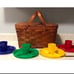 Vintage Picnic Basket Wov-N-Wood by Jerywil 40s 50s MCM Cups and Plates