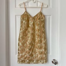 Trina Turk Embroidered Gilded Flower Sheath mini Dress Size 2