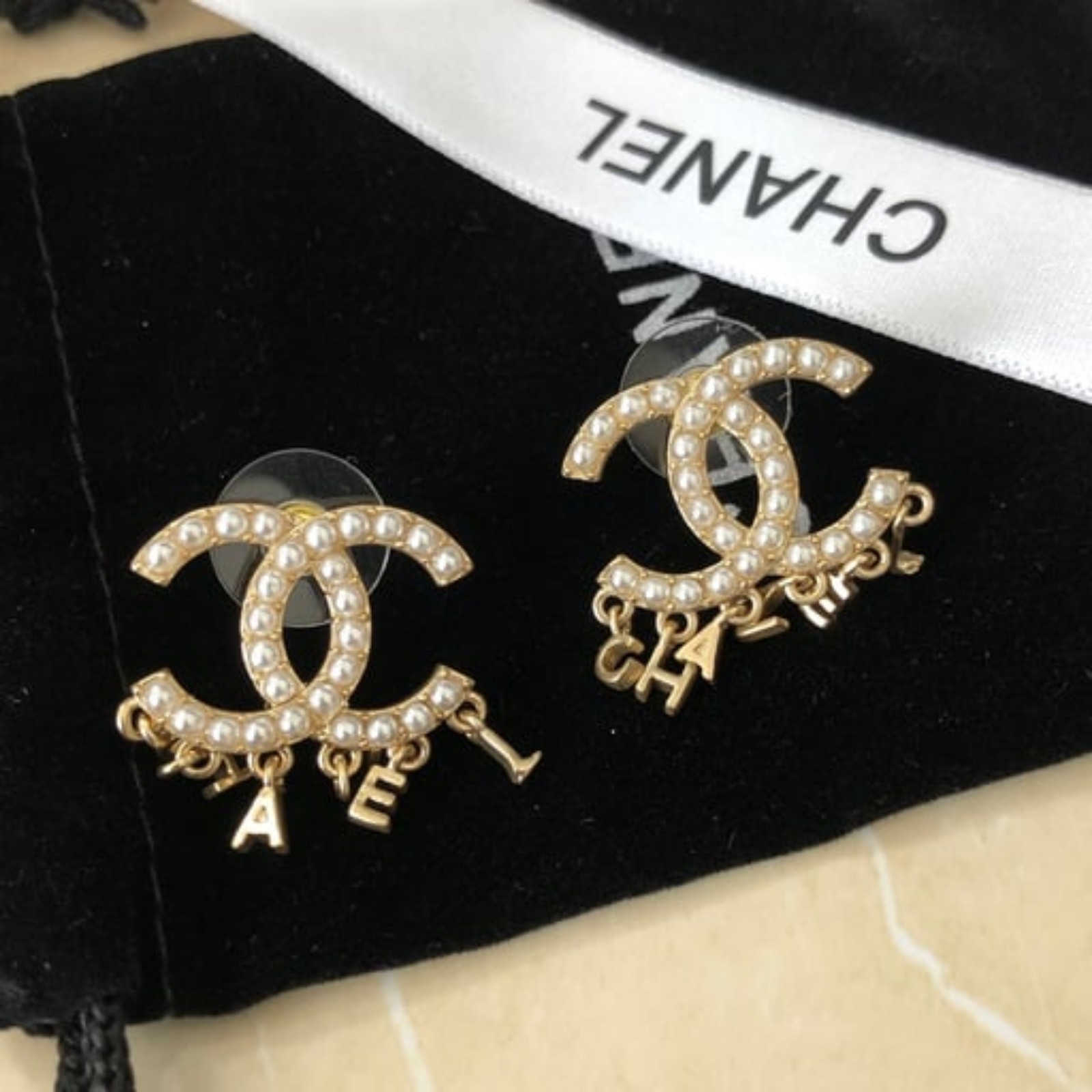 pearl dangle earrings