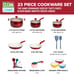 Clean Ceramic 23 Piece Non-Stick Aluminum Cookware Set