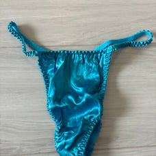 Vintage Victoria’s Secret 100% Silk Thong Blue 2000