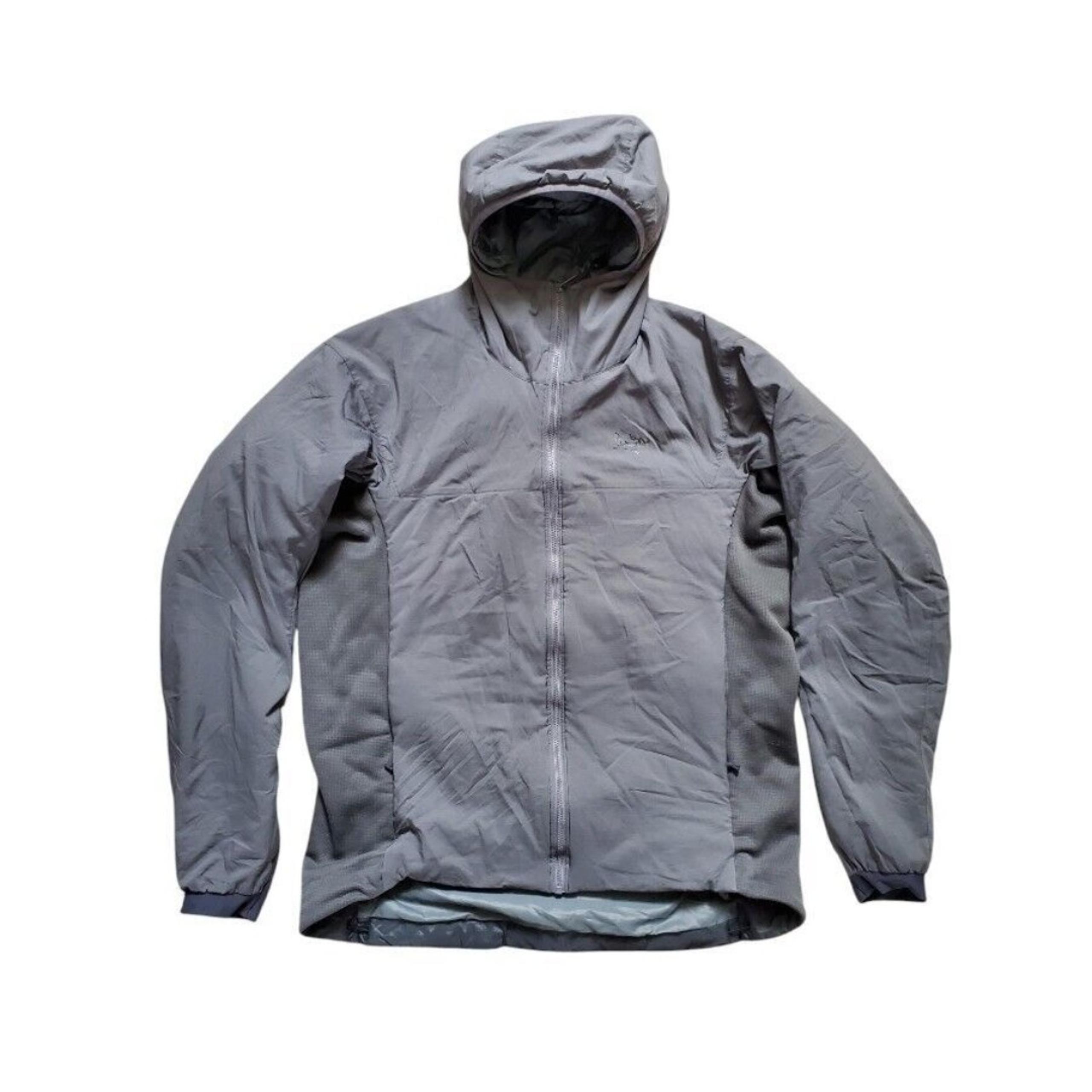 ARC'TERYX Atom Jacket Men Medium Gray Technical Packable Full Zip Hoodie FLAWS