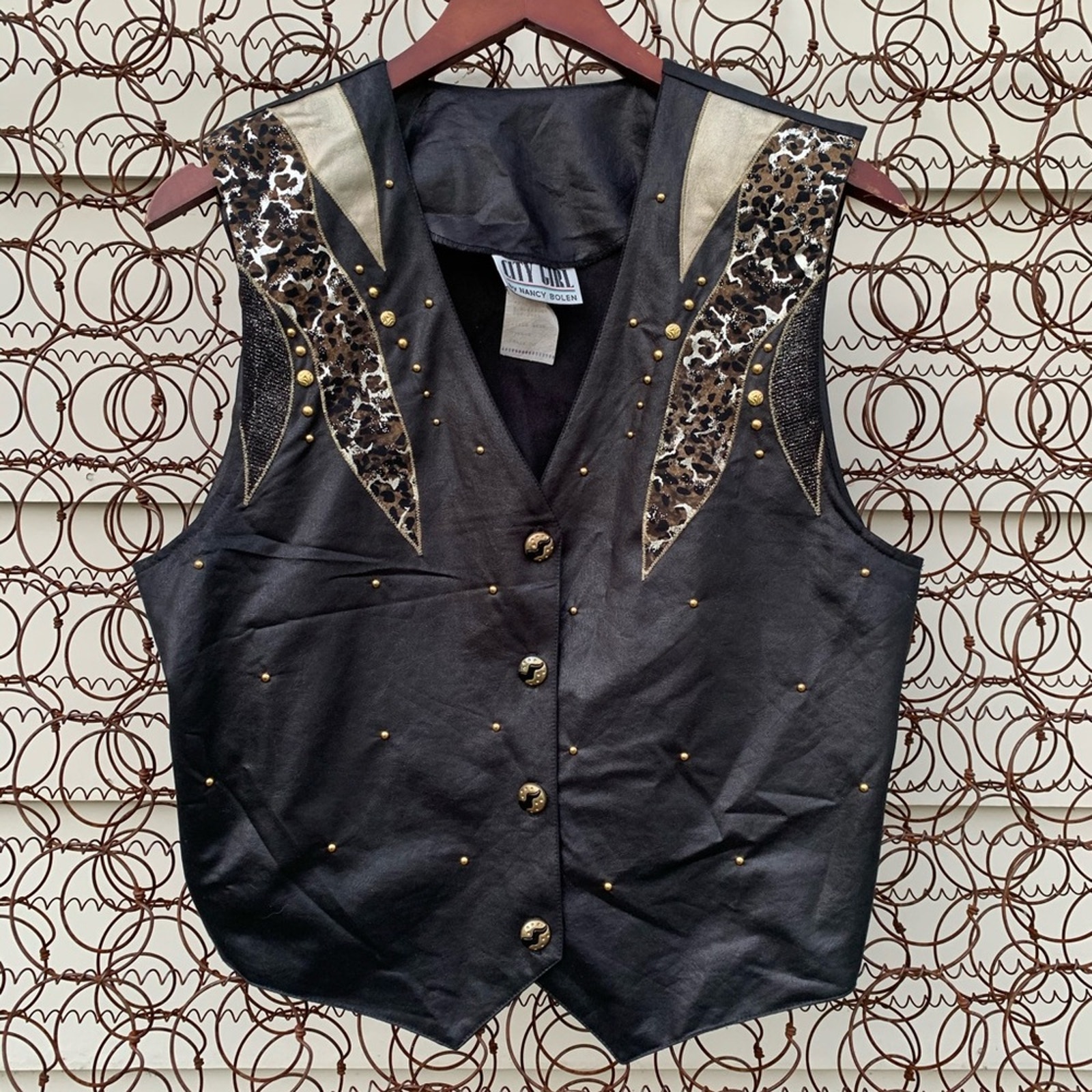 Vintage 90s Bolen cheetah tiger stripe vest