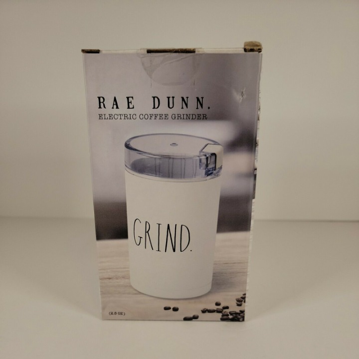 Rae Dunn Electric Coffee Grinder GRIND Cream 150W One-Button Operation