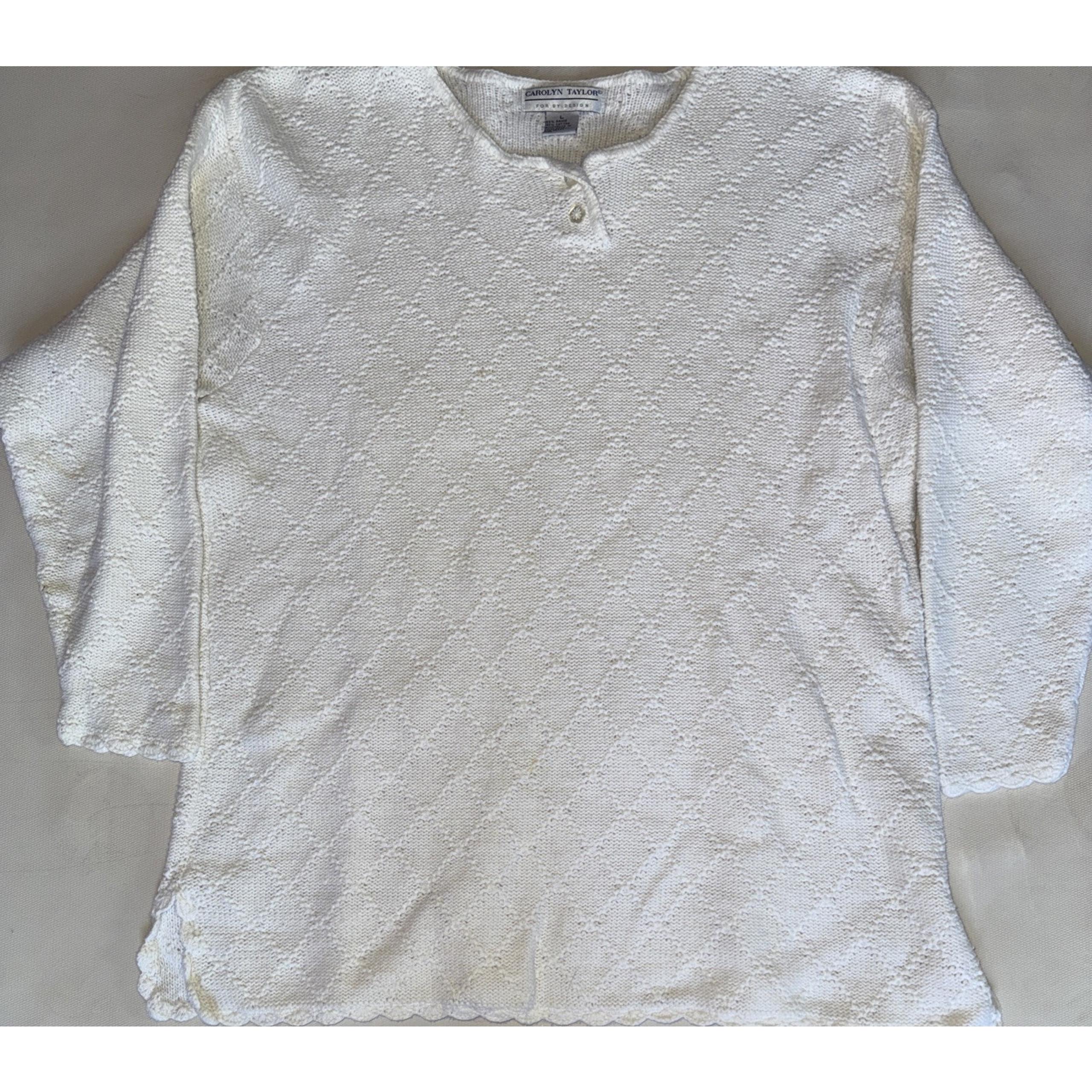 Vintage Carolyn Taylor Women’s Sweater Size Large White