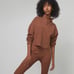 NWT Lunya Cozy cotton silk zip pullover humble brown walnut size XL