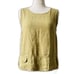 Women's 100% Linen Lagenlook Green Tank & Wide cropped Pant Boho Set Size Large