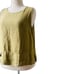 Women's 100% Linen Lagenlook Green Tank & Wide cropped Pant Boho Set Size Large
