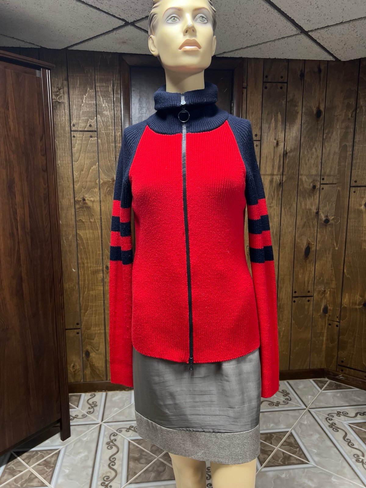 Prada red wool cardigan