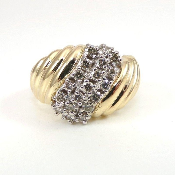 Heavy 14K Gold 0.50TCW Diamond Ring Sz 6