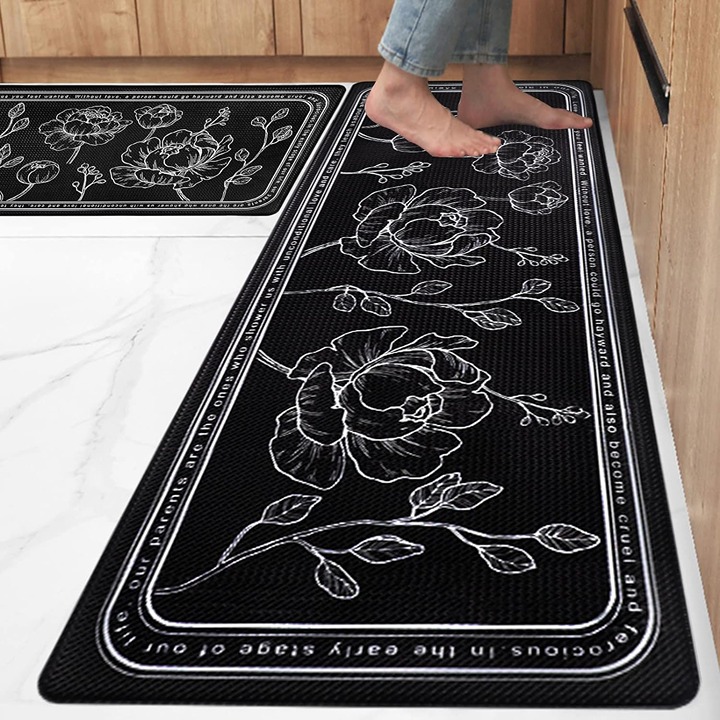 Kitchen Floor Mat Set of 2, Cushioned Anti Fatigue Kitchen Mat 17 x47