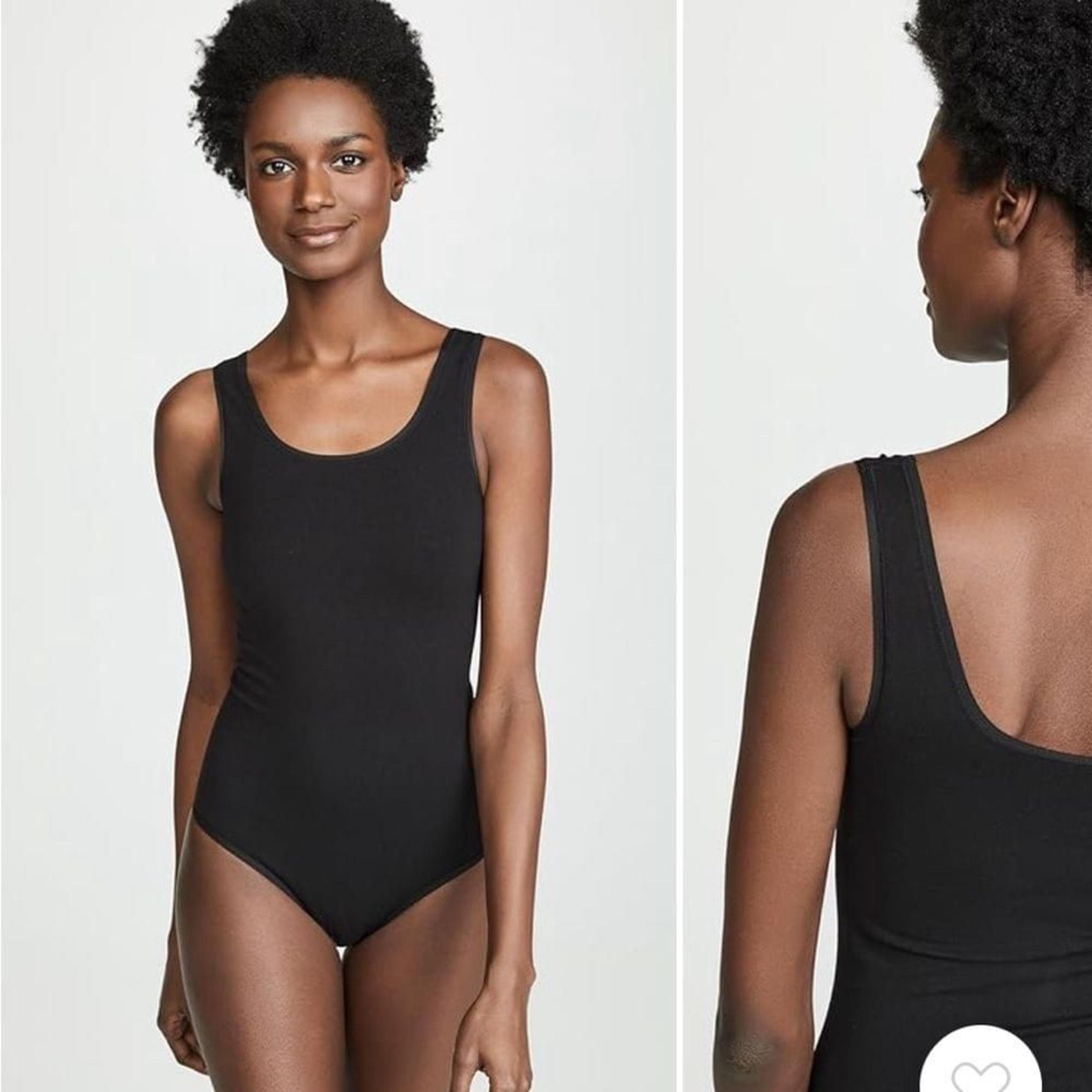 Yummie Black Ruby Scoop Neck Thong Bodysuit NWT Size S/M