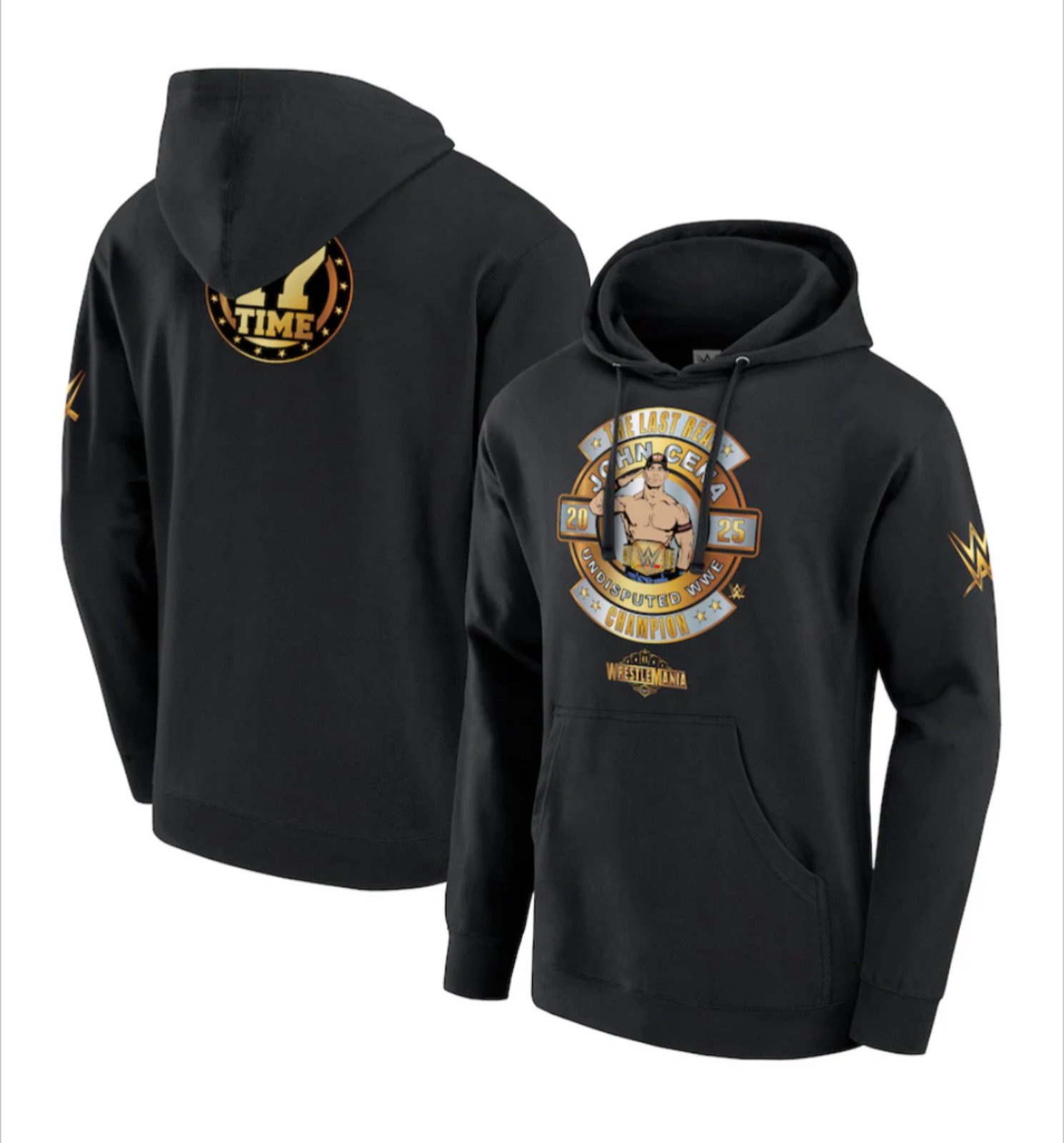 WWE John Cena 2025 Wrestlemania 41 Last Real Champion 17x Time Hoodie Size 3XL