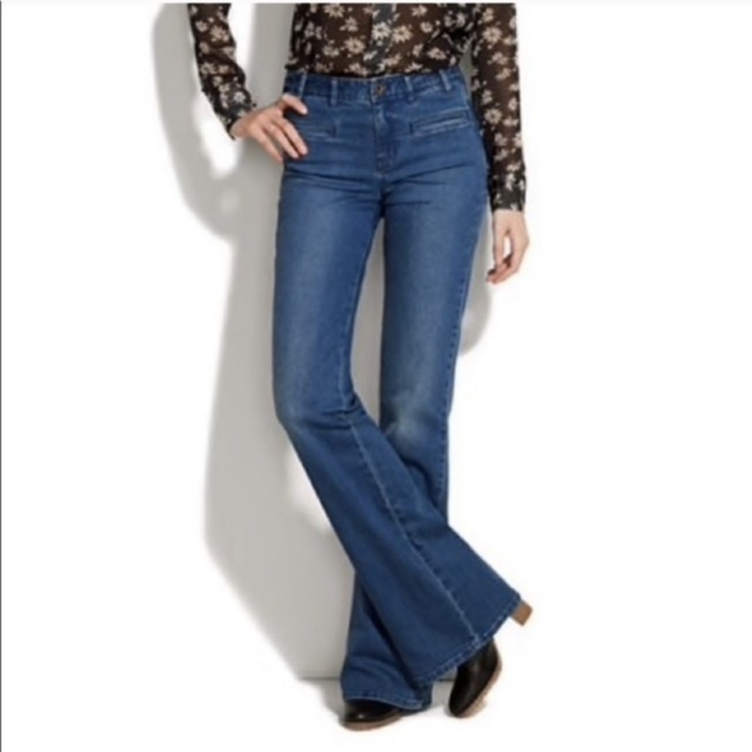 Madewell Alexa Chung Wide Leg Denim Jeans Blue Size 25