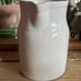 Vintage French Bistro Pitcher Stamped DIGOIN, Beige Glazed Stoneware