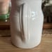 Vintage French Bistro Pitcher Stamped DIGOIN, Beige Glazed Stoneware