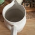 Vintage French Bistro Pitcher Stamped DIGOIN, Beige Glazed Stoneware