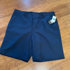 PGA Tour Shorts Mens Size 36 Black Iris Solid Pants Flat Front Golf new