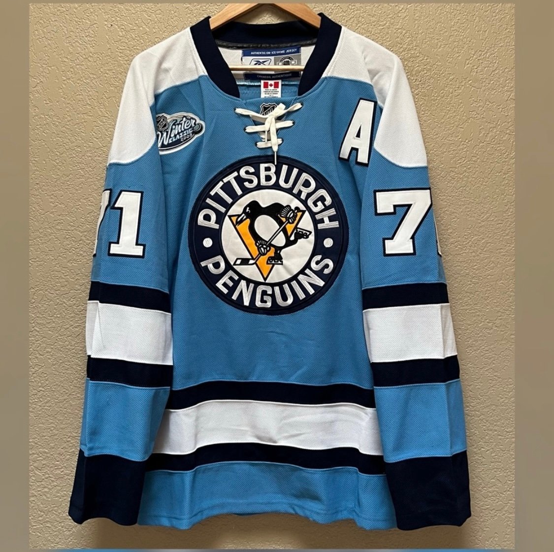 Pittsburgh Penguins Reebok Winter 2008 Malkin #71 Team Jersey Size 48