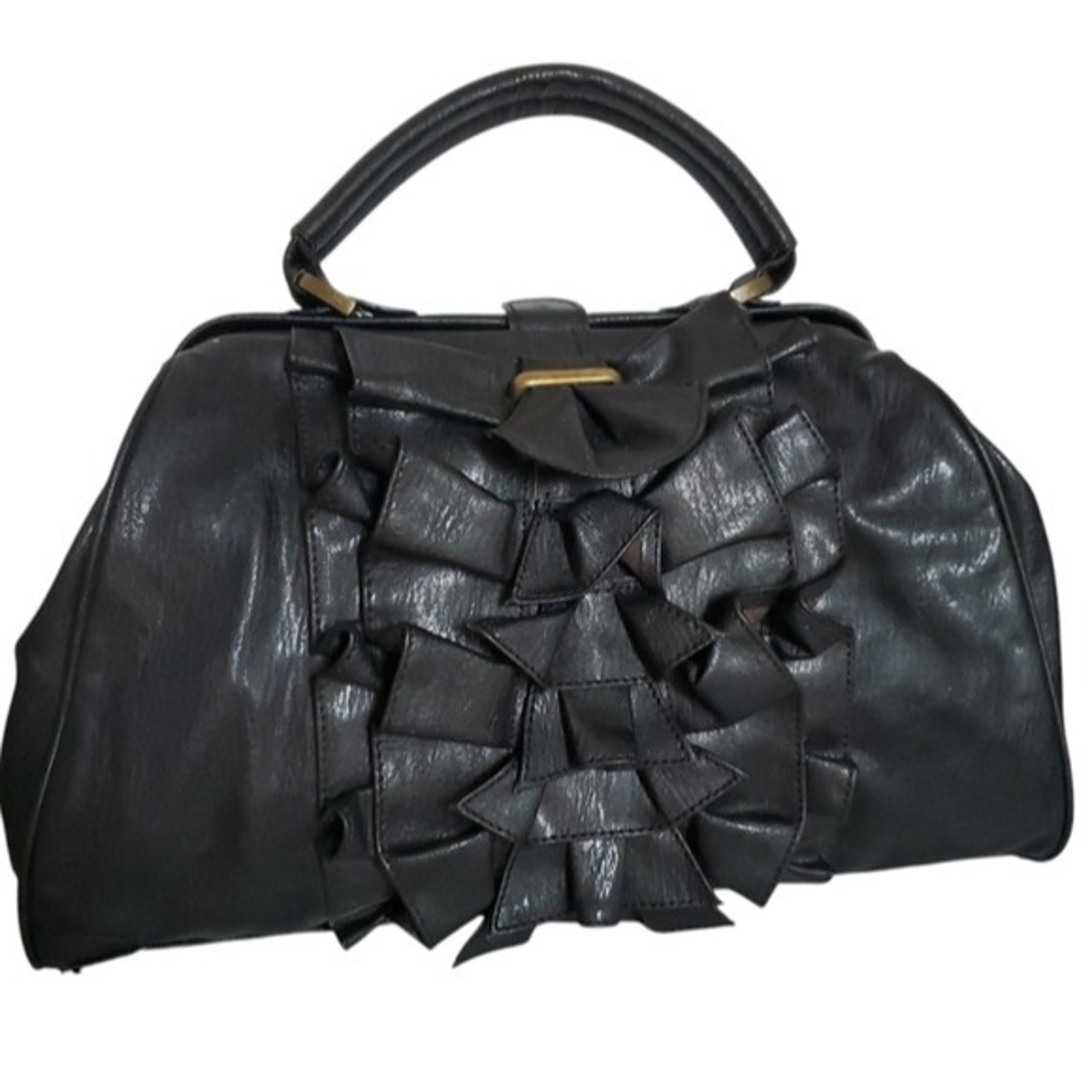 Jessica Simpson Top Handle Bag Satchel Handbag Purse Tote Black Vegan Leather