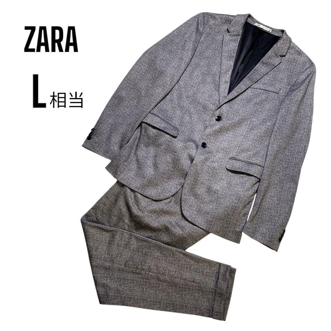 ZARA L Size Suit Set, Glen Check Jacket and Pants