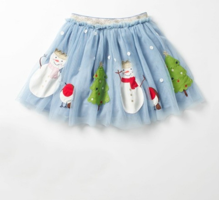 Mini Boden Tulle Snowman Skirt