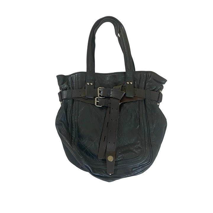 Revel New York Women's Black Leather Rustic Shoulder Bag - OS