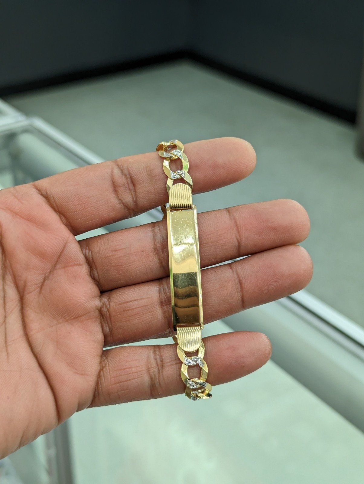 14kt Real Solid Gold Cuban Diamond Cut Bracelet 8.5 inch