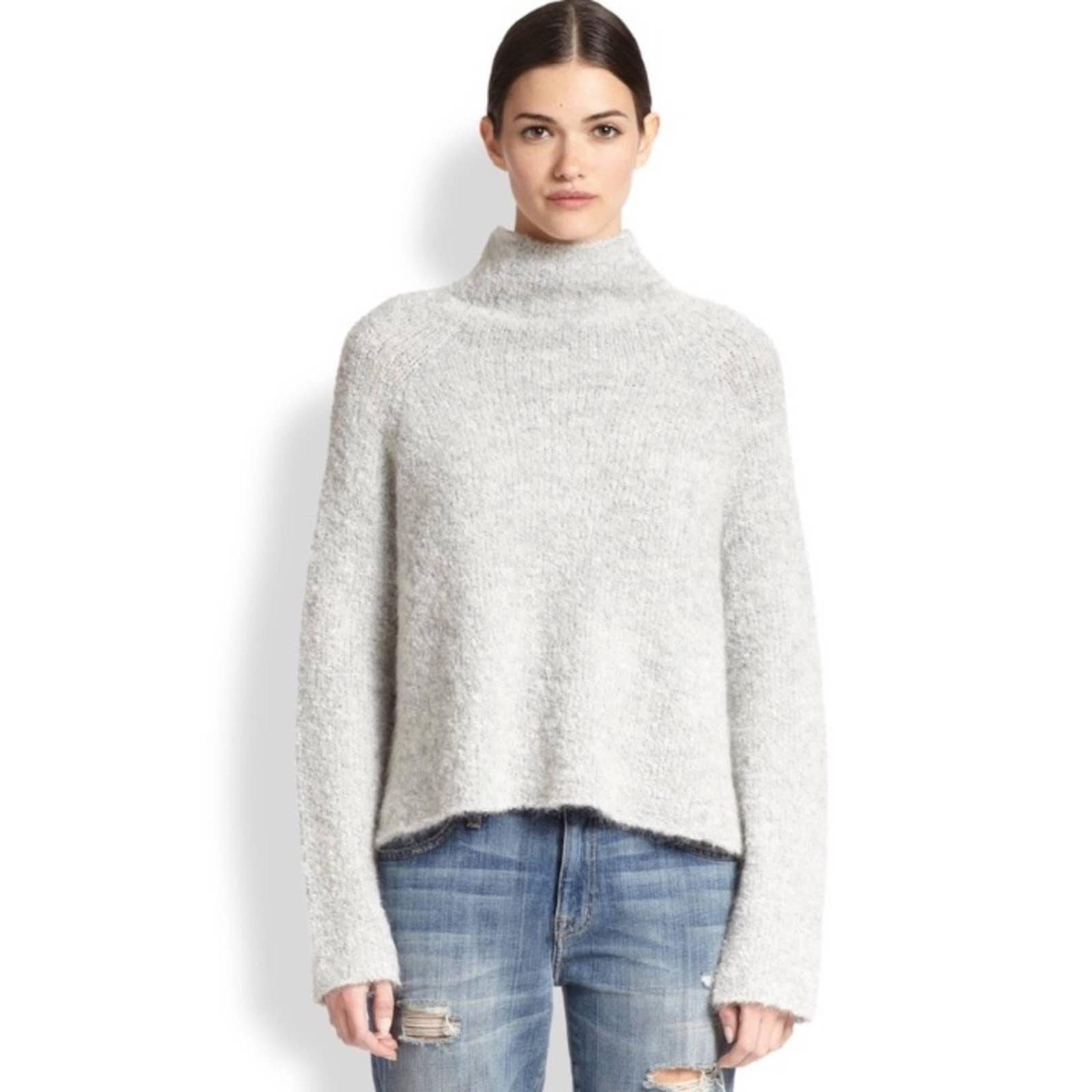 Rebecca Taylor Mohair Oversized Fuzzy Mock Neck Sweater S New!