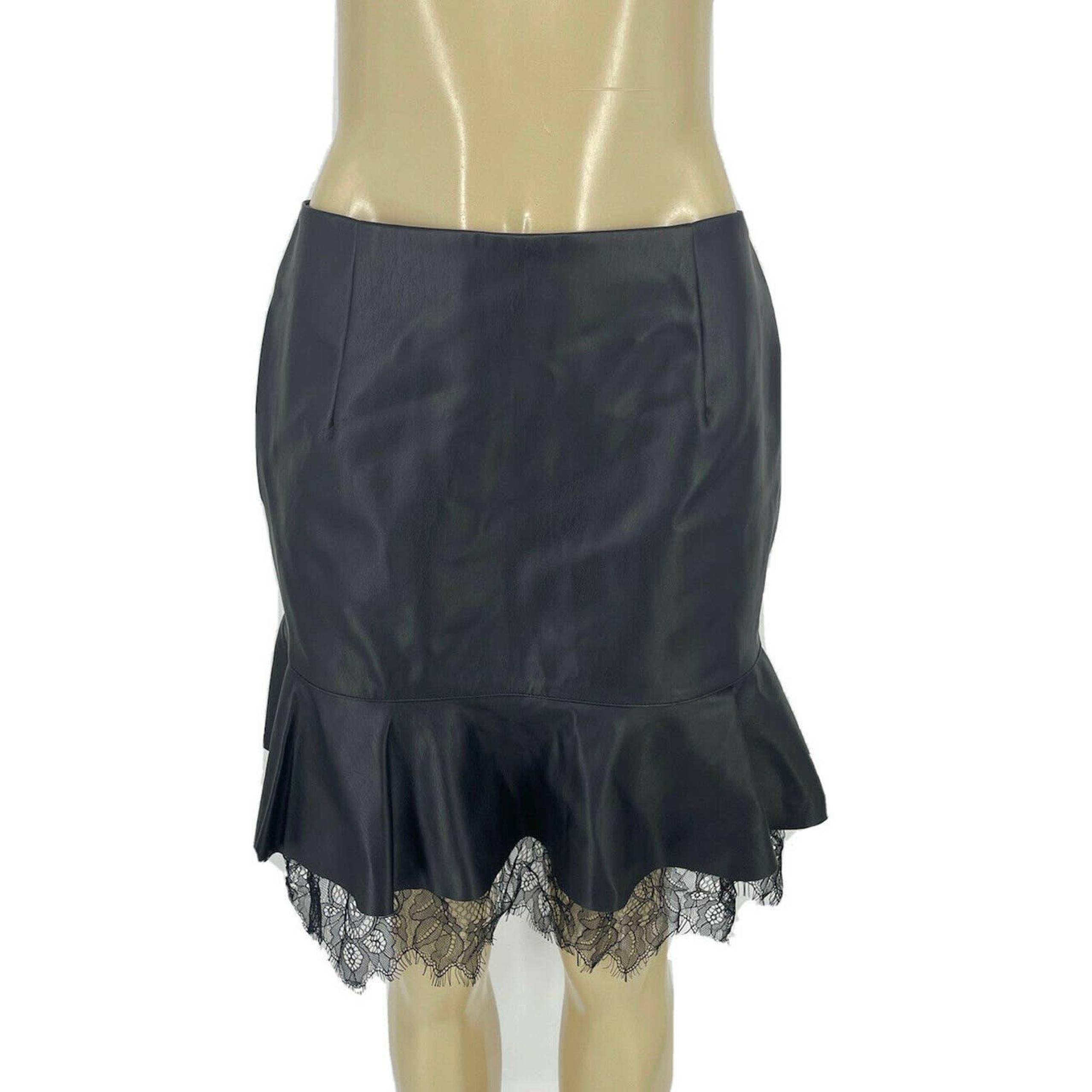 Who What Wear Size 4 Women Black Faux Leather Mini Skirt N18
