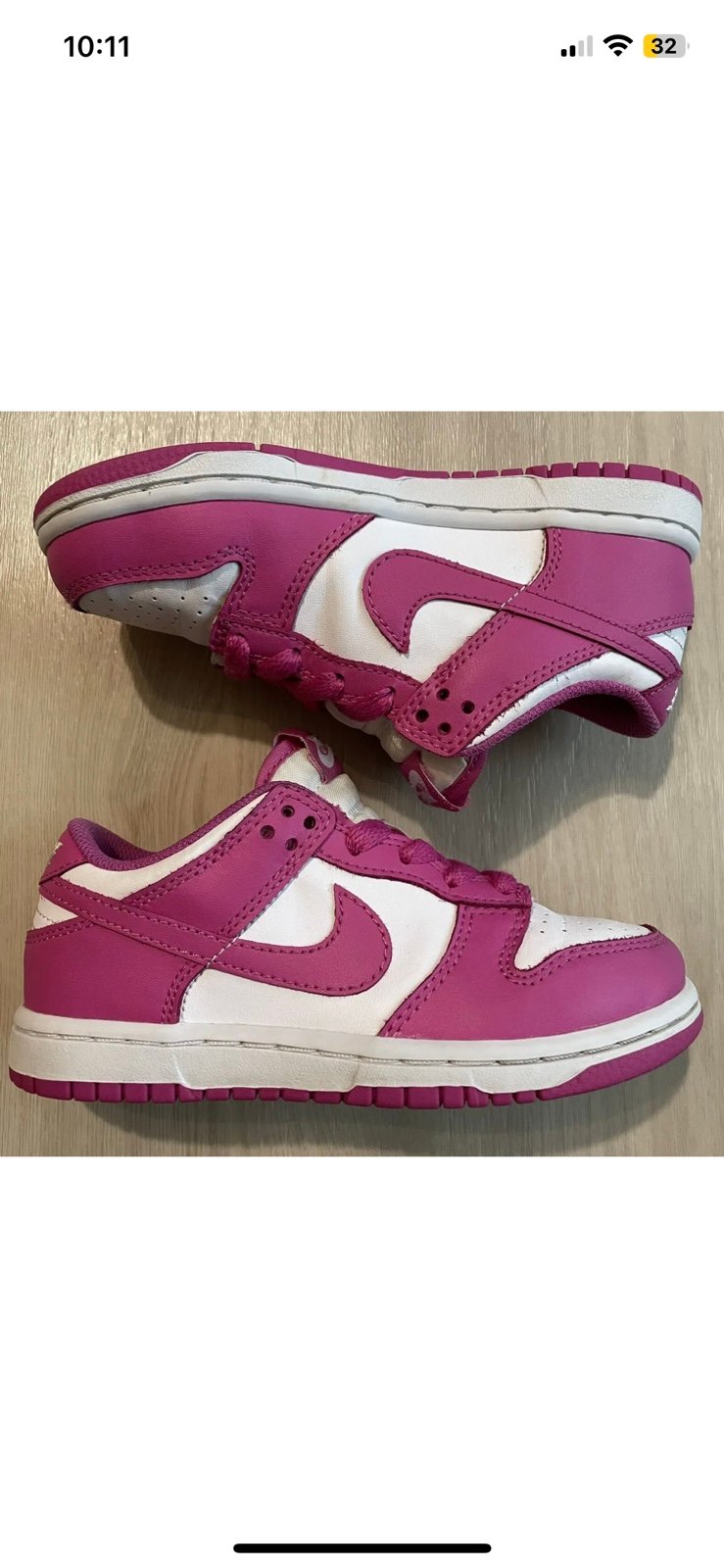 Nike Dunk Low Active Fuchsia Size 12C FJ0705-100