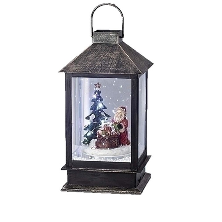 Lantern Santa Bag of Toys Tree LED Snow Blown Christmas Home Decor Snow globe