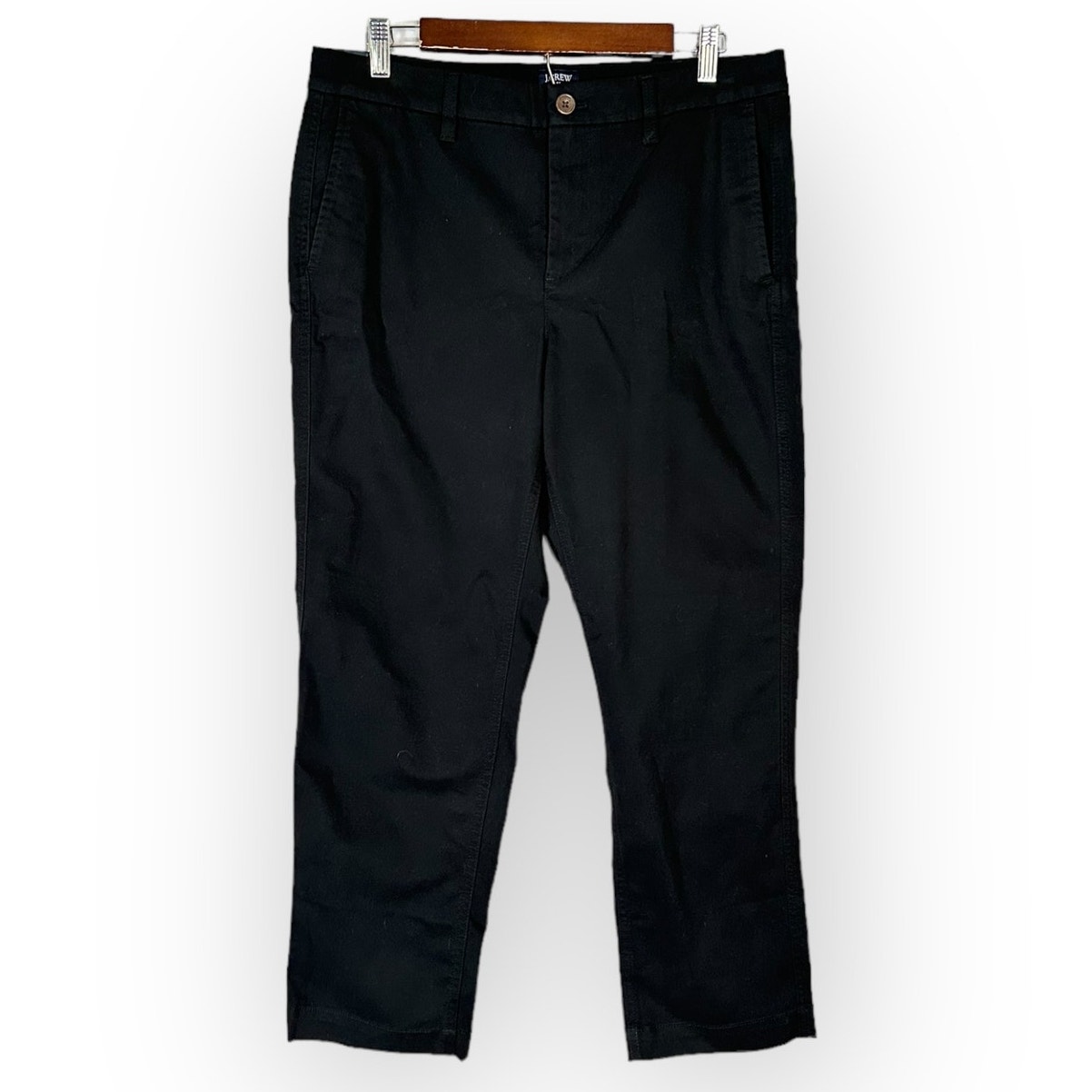 J.Crew Factory Girlfriend Chino Pant Women's 12P Petite Black High-Rise NWT - detail