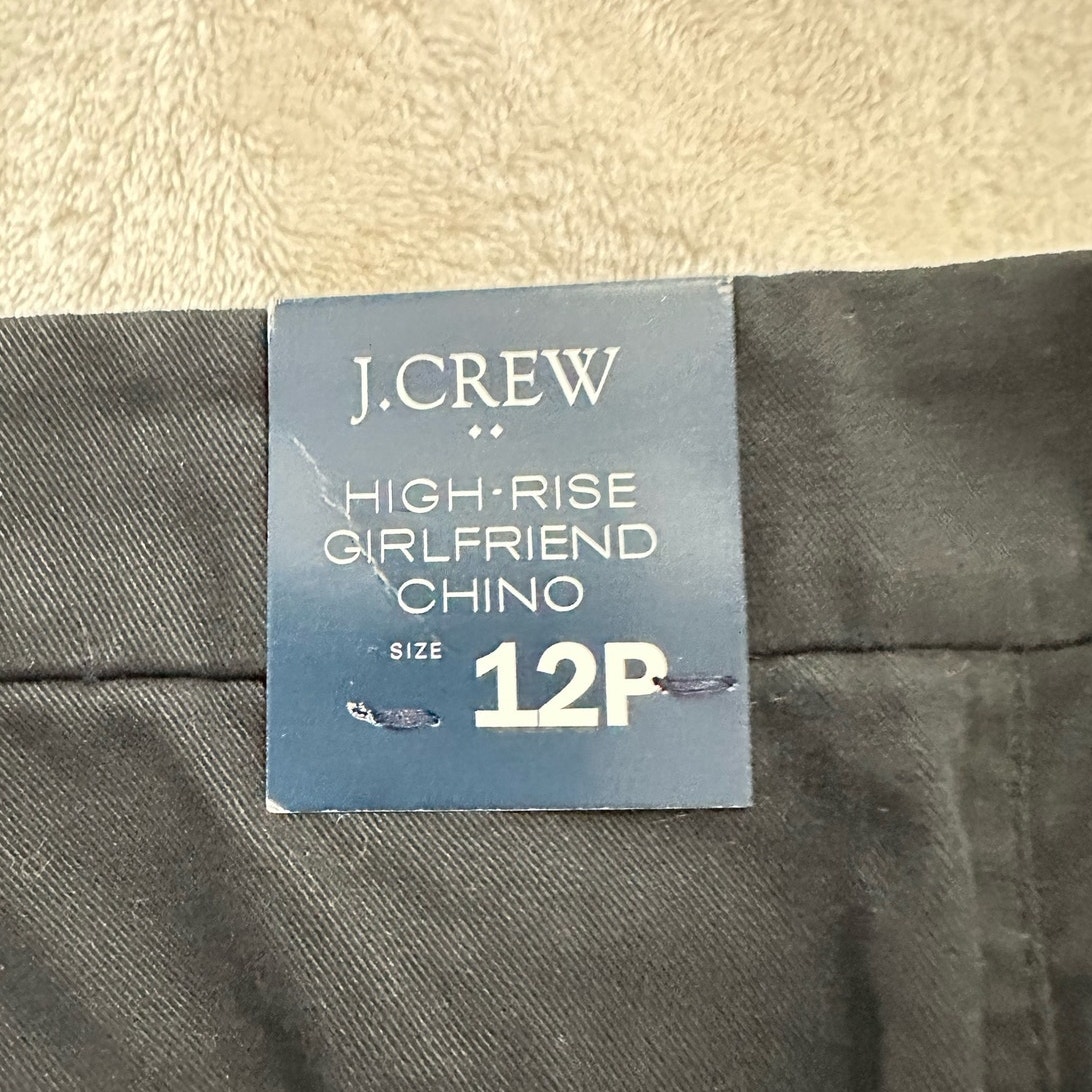J.Crew Factory Girlfriend Chino Pant Women's 12P Petite Black High-Rise NWT - detail