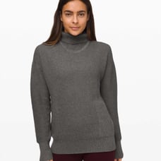 Lululemon Cozy Calling Turtleneck Heathered Core Medium Gray Sweater size Large