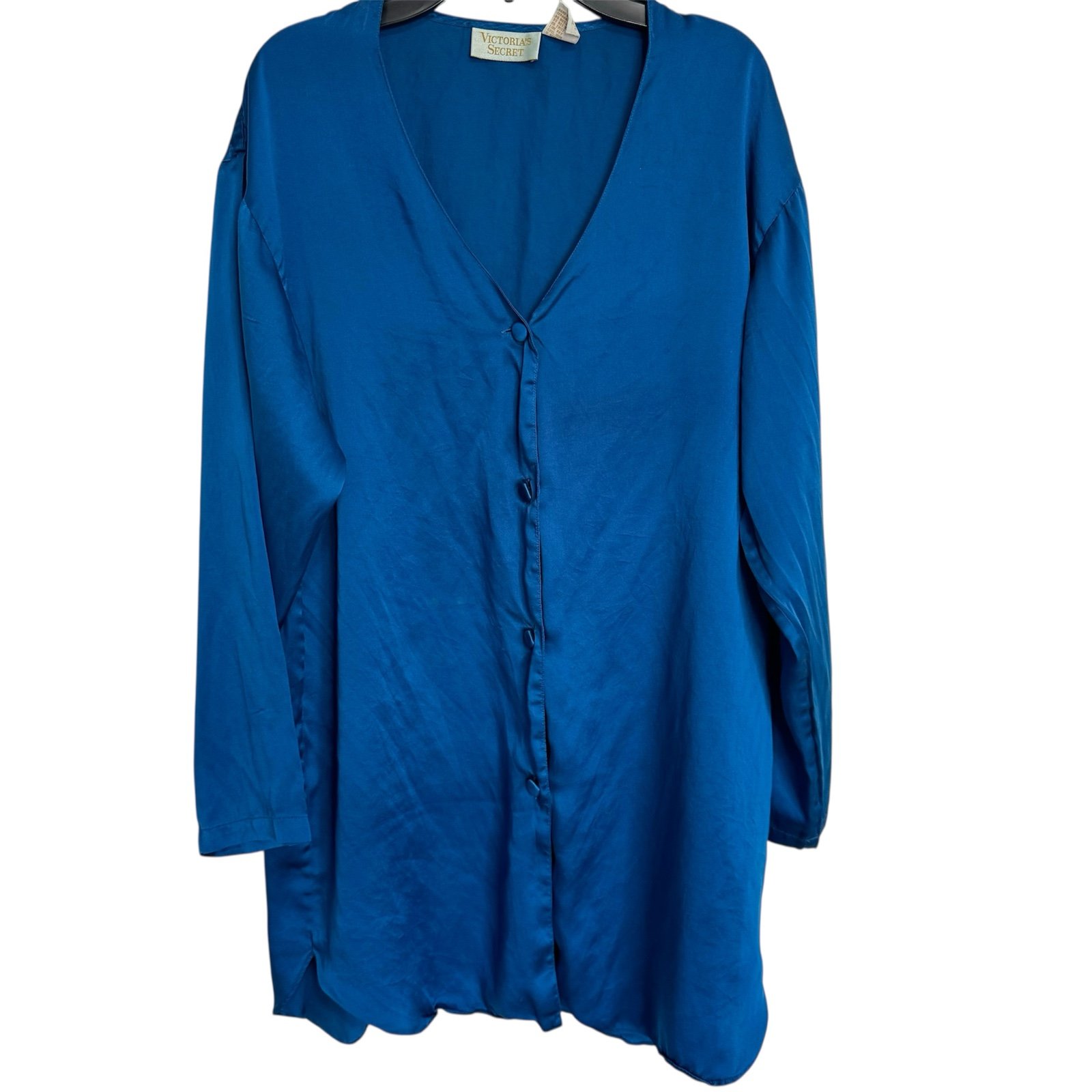 Victoria Secret Silk Teal Night Shirt S