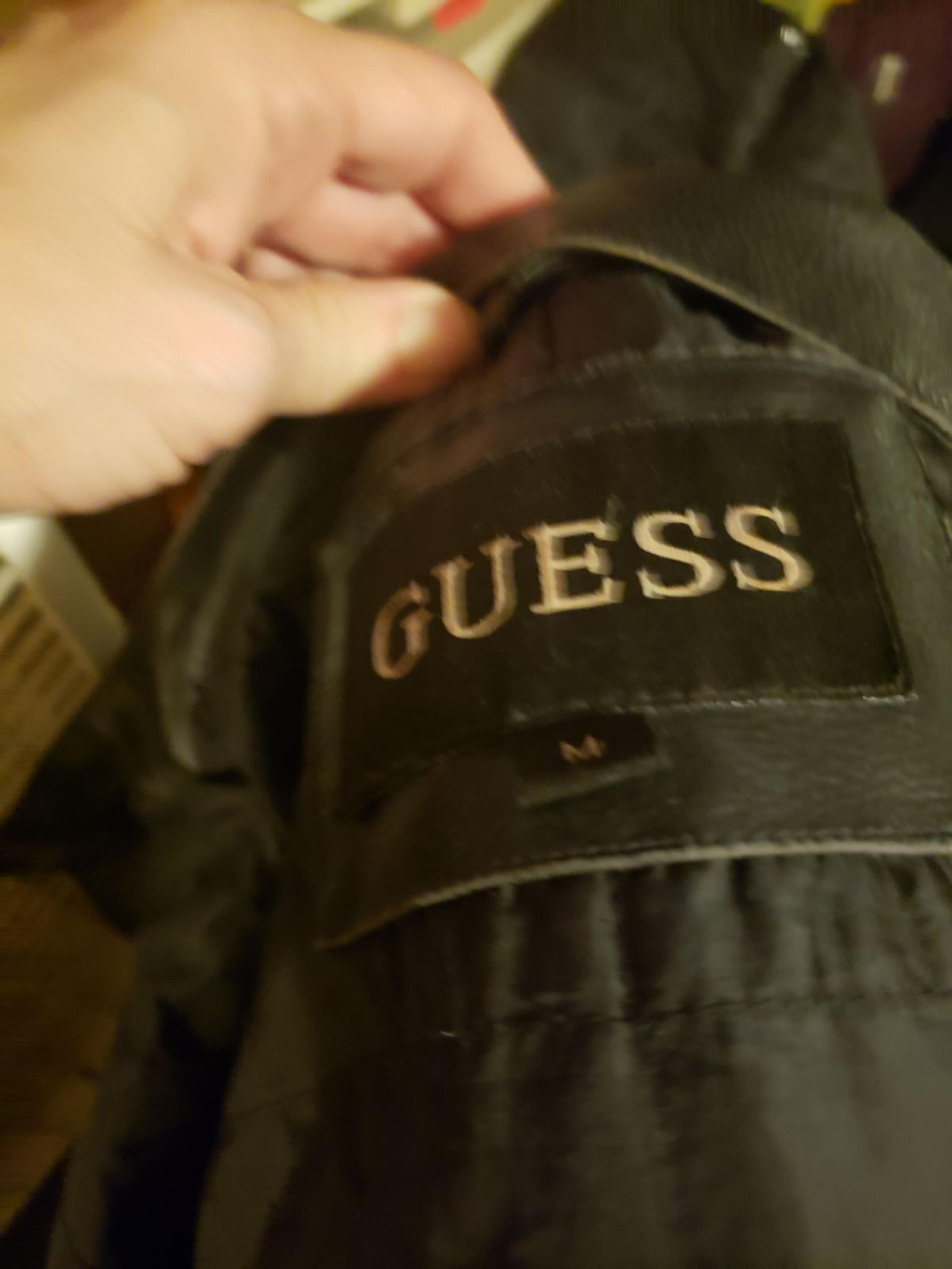 GUESS designer black leather jacket for