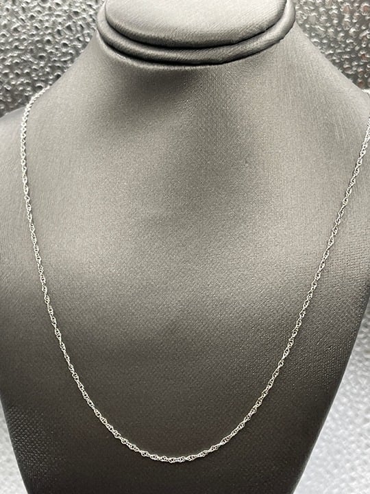 Ladies Imported 14 Karat White Gold Double Open Link Chain