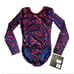 GK Elite Red Foiled Star Spangled Premium LS Navy Leotard Velvet Trim AM Adult M