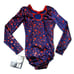 GK Elite Red Foiled Star Spangled Premium LS Navy Leotard Velvet Trim AM Adult M