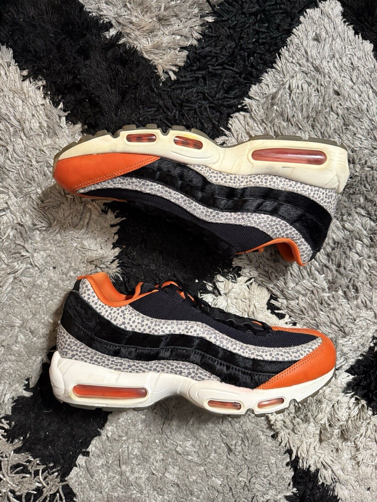 Size 13 - Nike Air Max 95 Safari Orange Cement Elephant Horse Hair Black